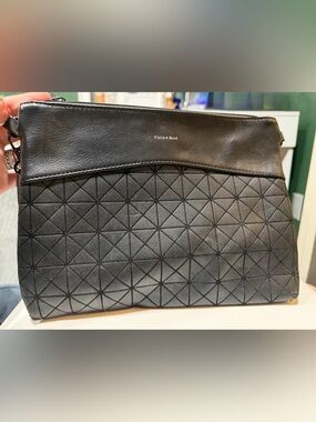 Pixie Mood Black Quilted Geometric Tote